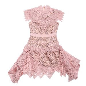 Self-Portrait Self Portrait Pink Abstract Triangle Lace Dress Like New US 2 UK 6